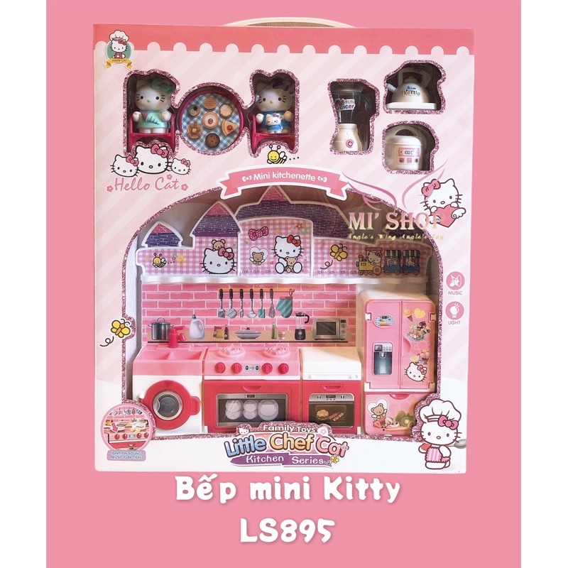 Hình thật  Bộ Bếp Mini kèm mô hình Kitty 895/ Công Chúa Elsa 898