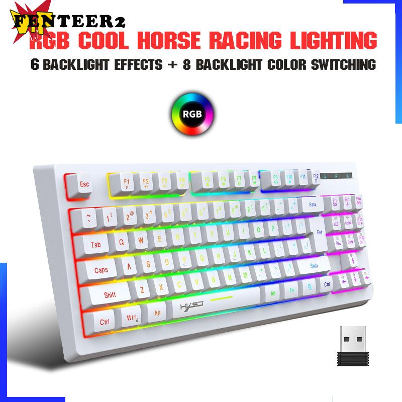 Bàn PhíM Cơ Không Dây 87 Phím 2.4G, TíCh HợP ĐèN NềN RGB