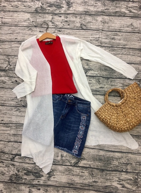 Áo khoát len phom dài