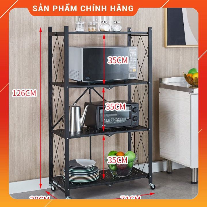 Kệ Để Đồ Đa Năng Dùng cho Nhà Bếp có thể Xếp Gọn Gấp Gọn, giá Để Lò Vi Sóng kèm Để sách, trang trí đồ dùng