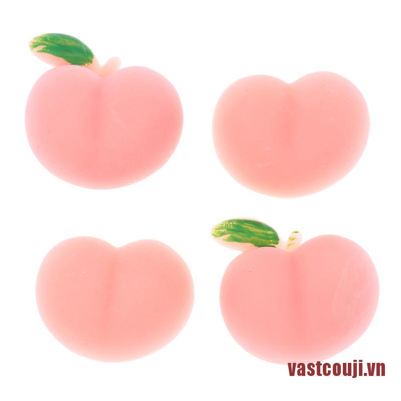 Vastcouji Set 2 Đồ Chơi Bóp Nén Bằng Silicon Mềm Hình Mông Quả Đào Đáng Yêu