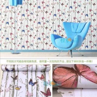 1 mét decal giấy dán tường khổ 45cm sẵn keo bươm bướm sắc màu