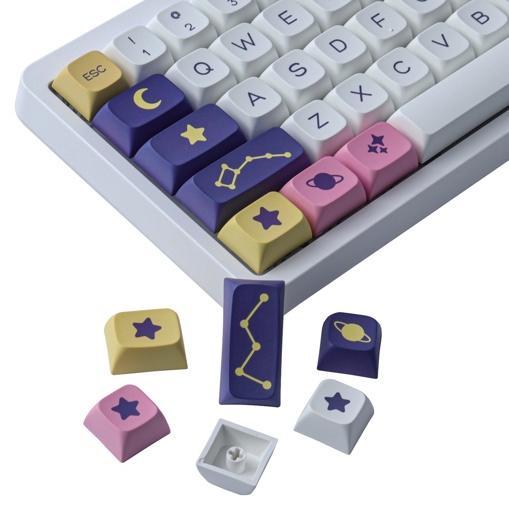 GMK Astrology Keycaps 133 Phím PBT Dye-Thăng hoa Keycaps XDA Hồ sơ Nhật Bản Keycaps cho Cherry Gateron MX Công tắc Bàn phím cơ học