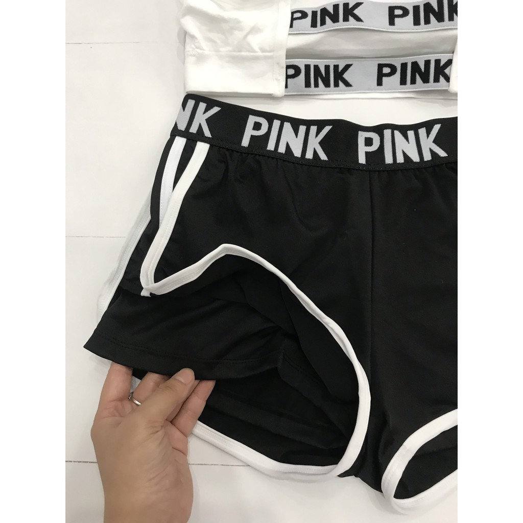 Quần tập Gym Pink dành cho nữ hai lớp, Leblur