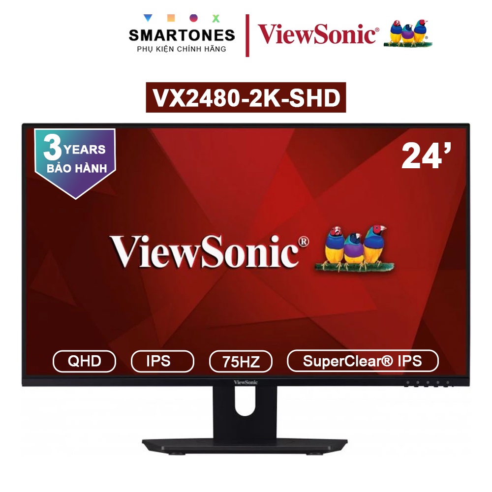 Màn hình Viewsonic VX2480-2K-SHD độ phân giải 2K tần số 75Hz, panel IPS Bảo hành 36 tháng