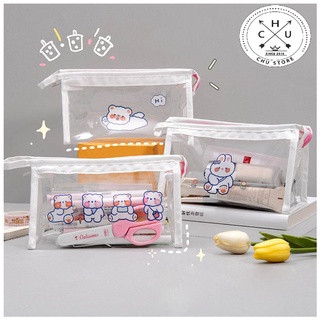 (Bán Buôn – Sỉ) Túi Đựng Mỹ Phẩm, Đồ Trang Điểm, Bút, Đồ Dùng Học Tập Trong Suốt In Họa Tiết Dễ Thương Đa Dụng TĐ5
