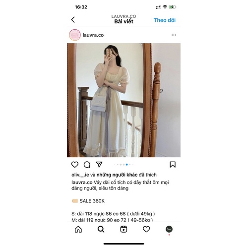 VÁY ĐẦM CÔNG CHÚA TIỂU THƯ DÁNG DÀI  XOÈ CỔ TÍCH VINTAGE RETRO PHÁP CHỤP ẢNH KỶ YẾU PROM STUDIO GIÁ RẺ