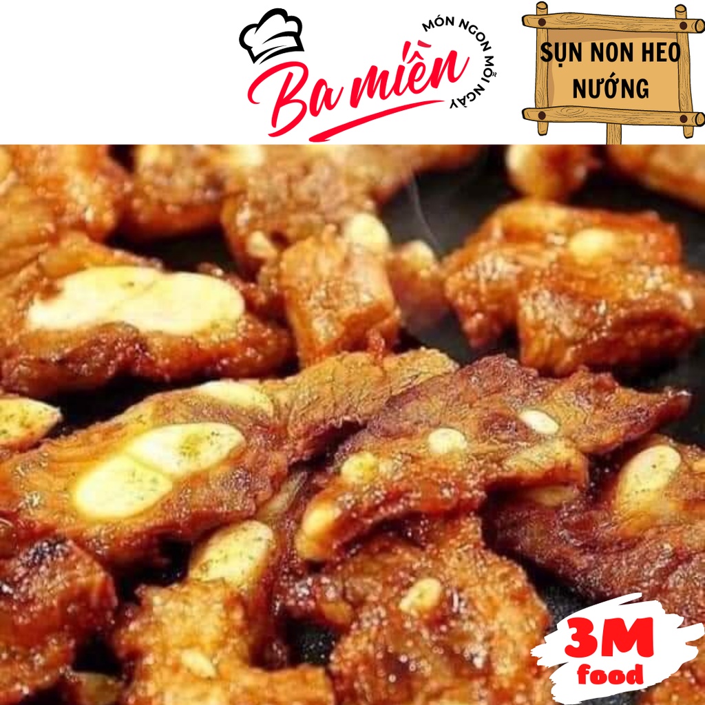 Sụn non heo khay 500gr thái mỏng, thái nhỏ tiện lợi  3M FOOD GS