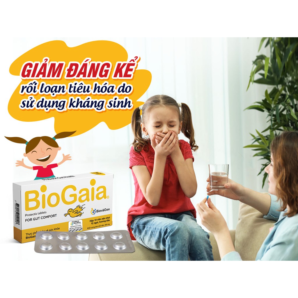 Viên nhai Biogaia: men vi sinh giúp tăng cường hấp thu và miễn dịch