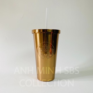 LY STARBUCKS COLD CUP GOLD/BLACK/SILVER