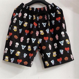Quần Short HOẠT HÌNH ĐEN Ulzzang Unisex (Short CARTOON THÚ) 1hitshop