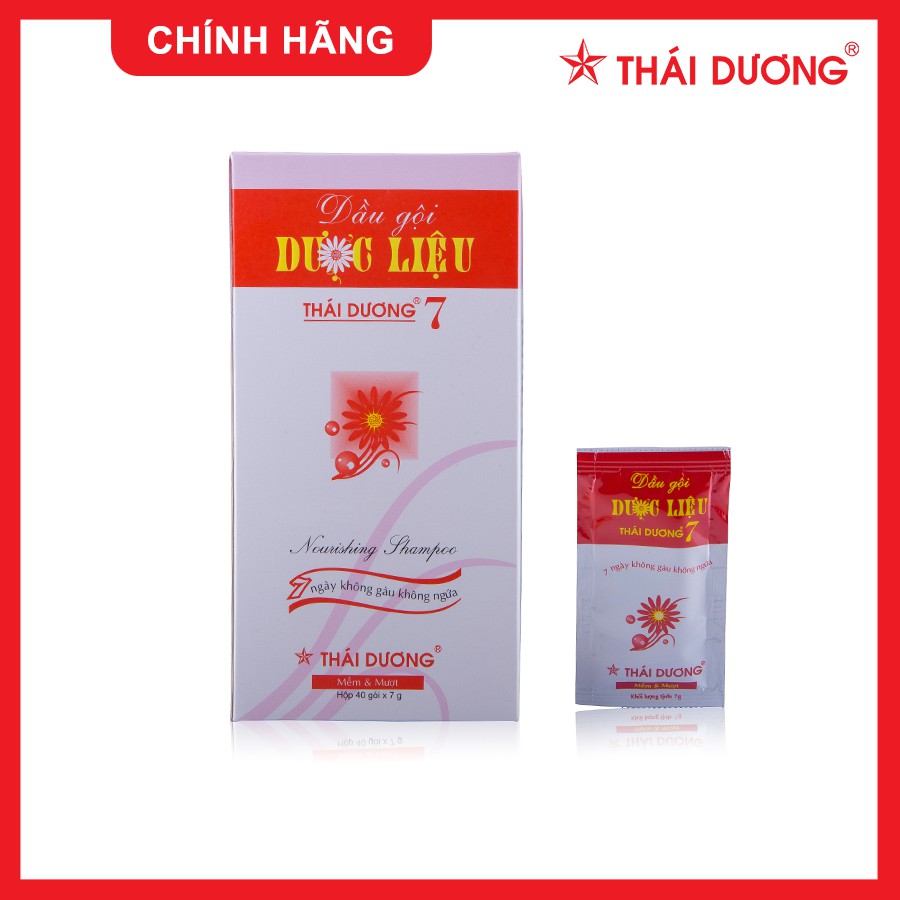 DẦU GỘI DƯỢC LIỆU THÁI DƯƠNG 7 (Dạng hộp 40 gói) LOẠI BỎ SẠCH GÀU