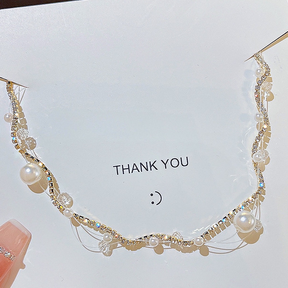 Vòng Cổ Pha Lê Thiết Kế Ba Lớp Phong Cách Hàn Quốc Mới