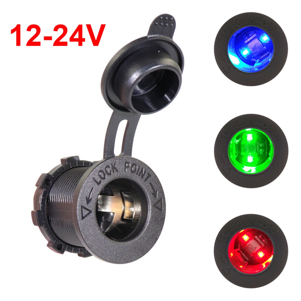 Ổ CắM BậT LửA 12V 24V Có ĐèN Led ChốNg NướC Cho Xe Hơi / Xe MáY /