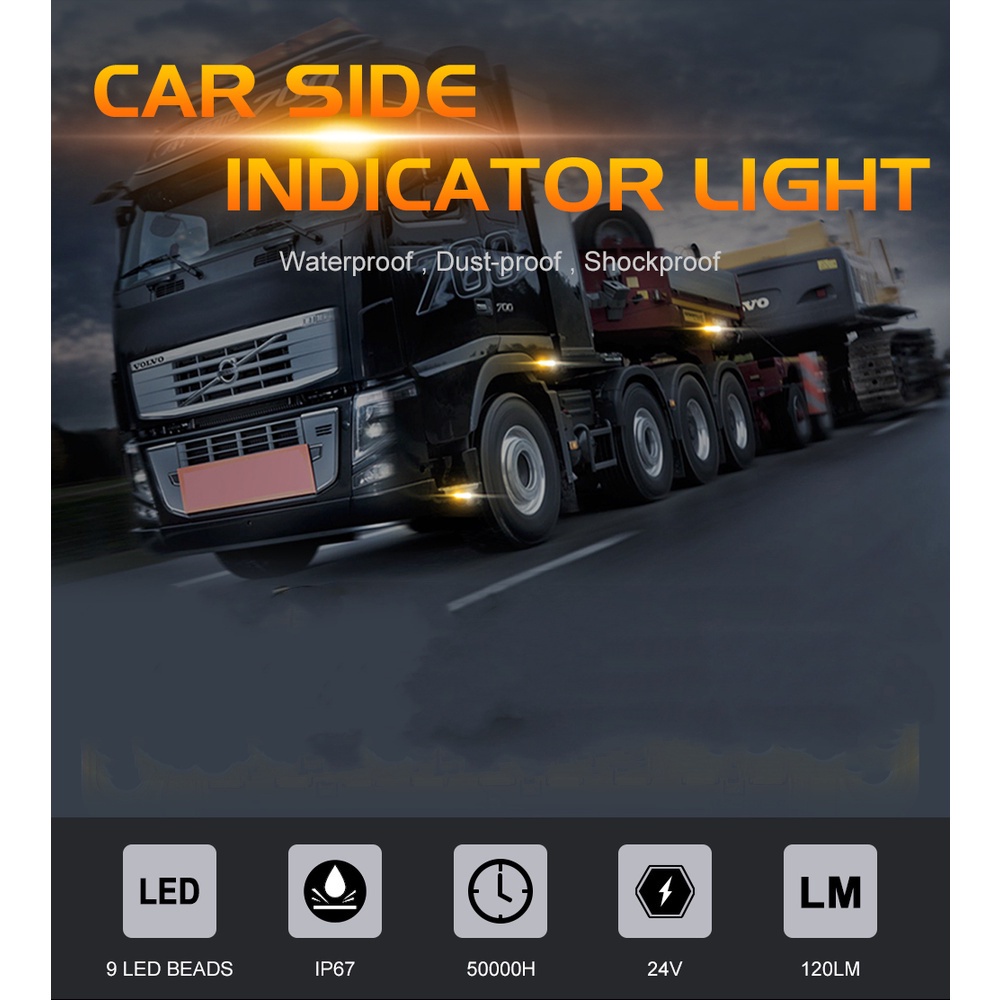 Truck dedicated 12v 24v 9 led signal lamp mDjQ