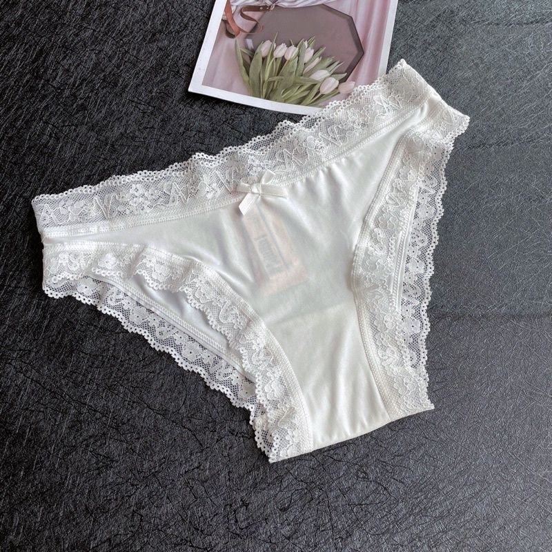 Quần lót Victoria's Secret cotton thun viền ren, quần chip