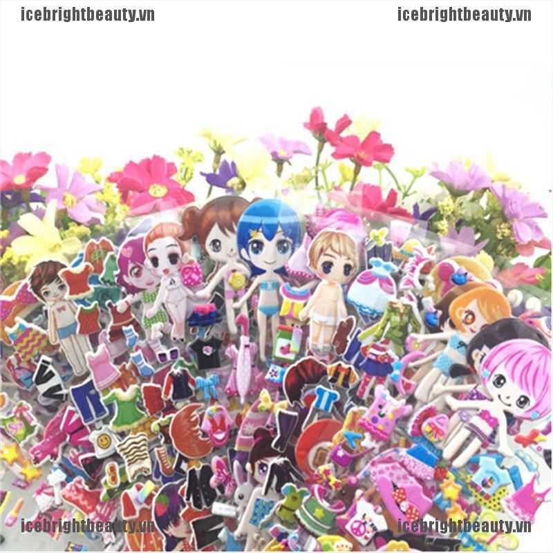 Set 5 Tấm Hình Dán 3D Trang Trí Quần Áo Cho Bé Gái