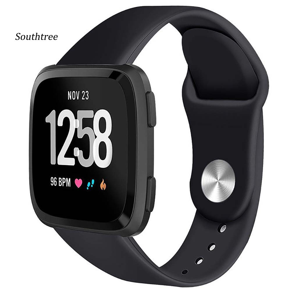 Dây Đeo Thay Thế Chất Liệu Silicon Màu Trơn Cho Fitbit Versa