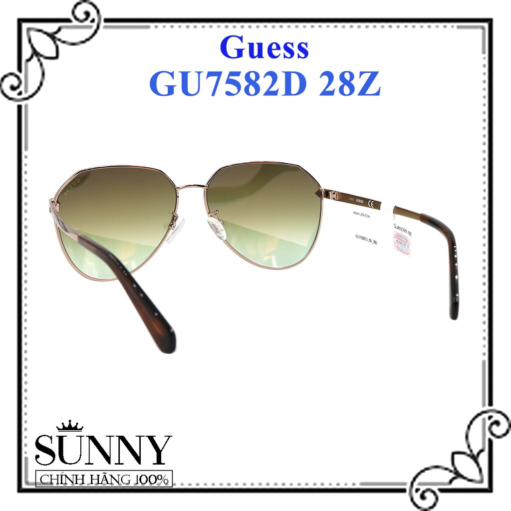 GU7582D 28Z - kính mát Guess chính hãng Italy, sp kèm tem thẻ bảo hành toàn quốc, thiết kế dễ đeo bảo vệ mắt