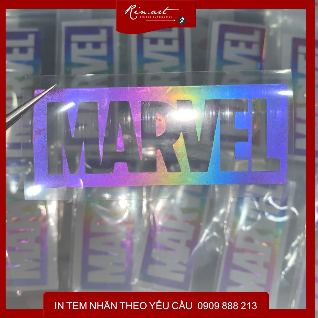 Rinart.vn | Decal ủi tổng hợp Logo MARVEL phản quang 7 màu siêu ngầu | Logo Sticker Patch in áo ủi trực tiếp lên vải