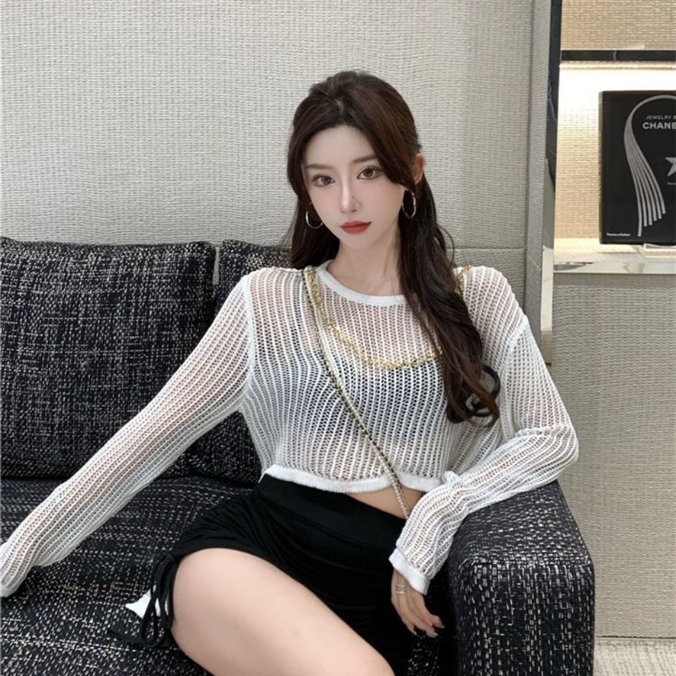 Áo Dệt Kim Tay Dài Dáng Rộng Mỏng Chống Nắng Thời Trang Mùa Hè Cho Nữ