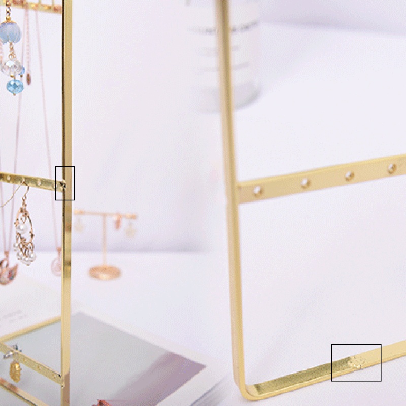 Giá Đỡ Trưng Bày Trang Sức 2 Tầng Bằng Kim Loại Có Thể Gập Lại Tiện Dụng