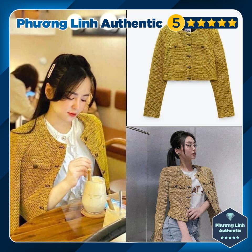 Áo khoác dạ tweed dáng ngắn Zara Auth New Tag có sẵn 2674/712 2674712