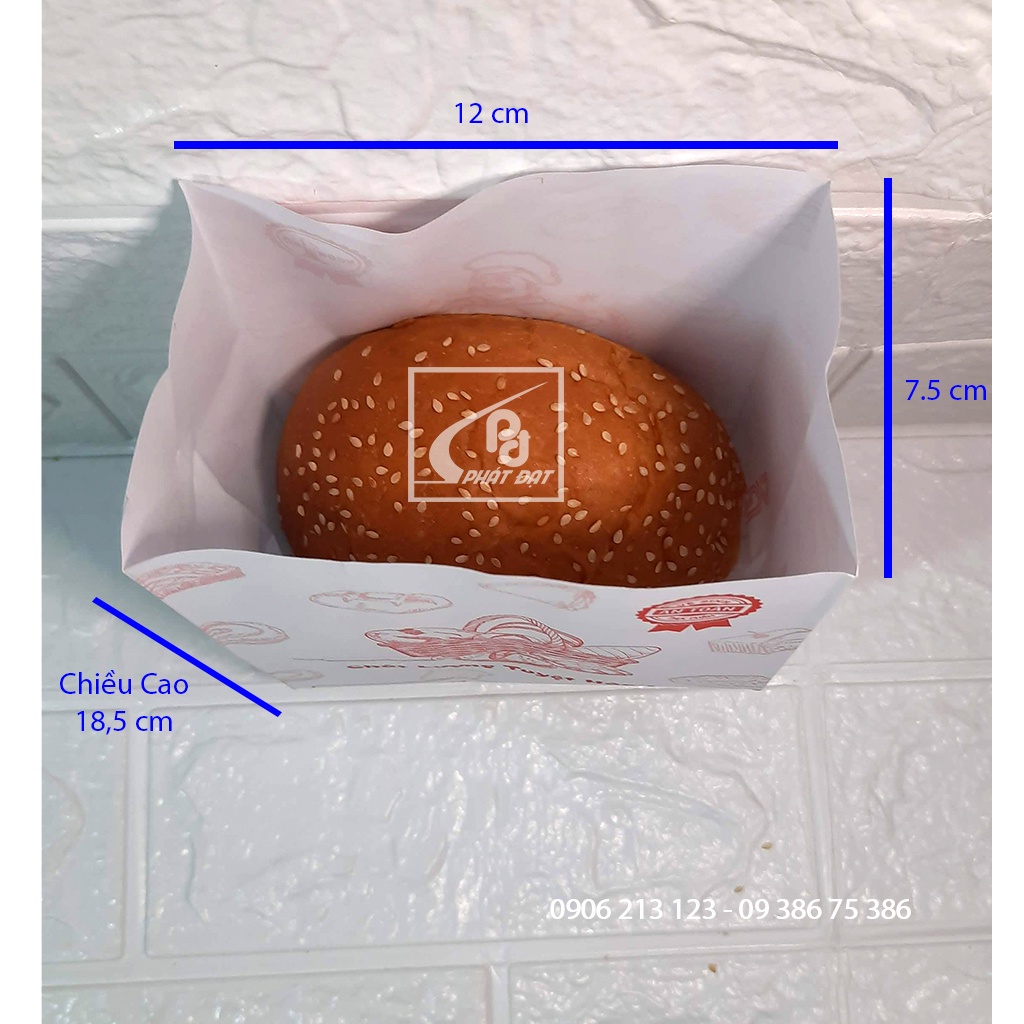 Túi giấy đựng Bánh Bao, Hamburger, Gà Rán 100 Cái