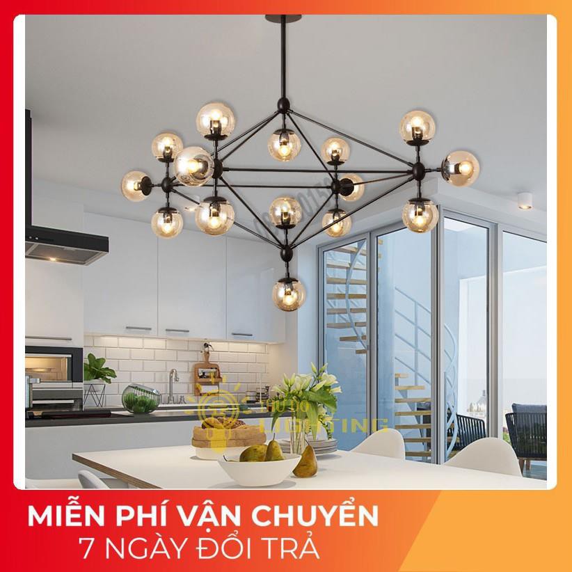 *Bảo hành 12 tháng*Đèn Chùm Phân Tử Ondric 15 bóng - Decor lighting, chùm ý 15 bóng dạng phân tử trang trí phòng khách