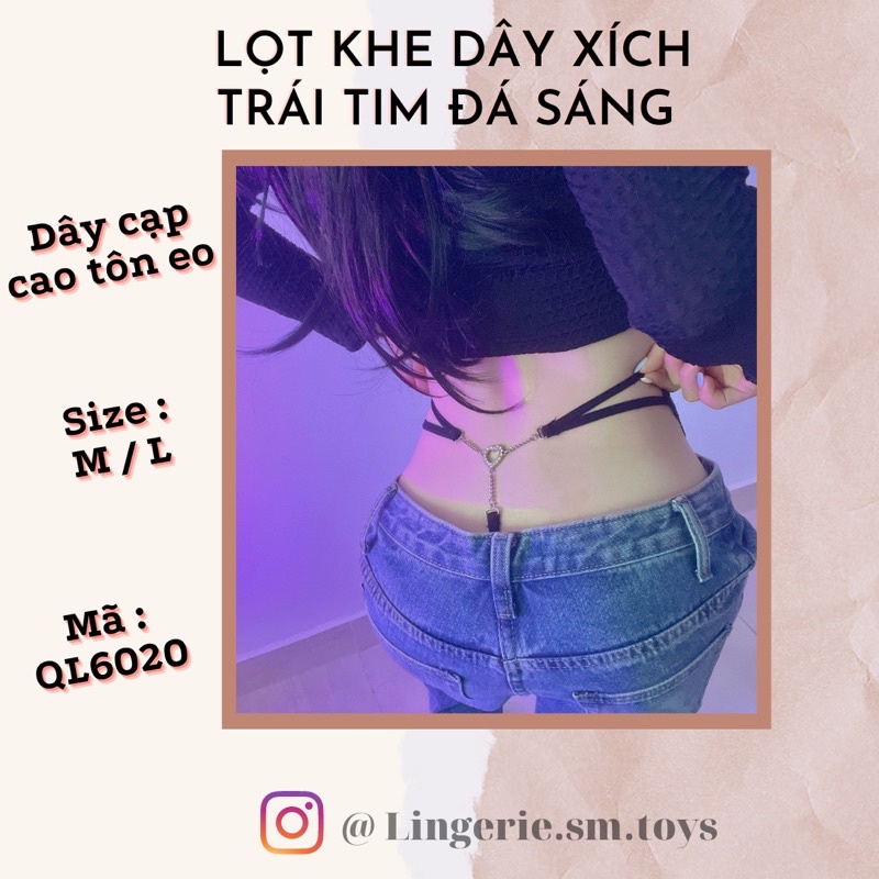QL6020 - Quần Lót Dây Xích Trái Tim Đá Sáng Điểm Nhấn Nổi Bật Gợi Cảm - Lọt Khe Sexy