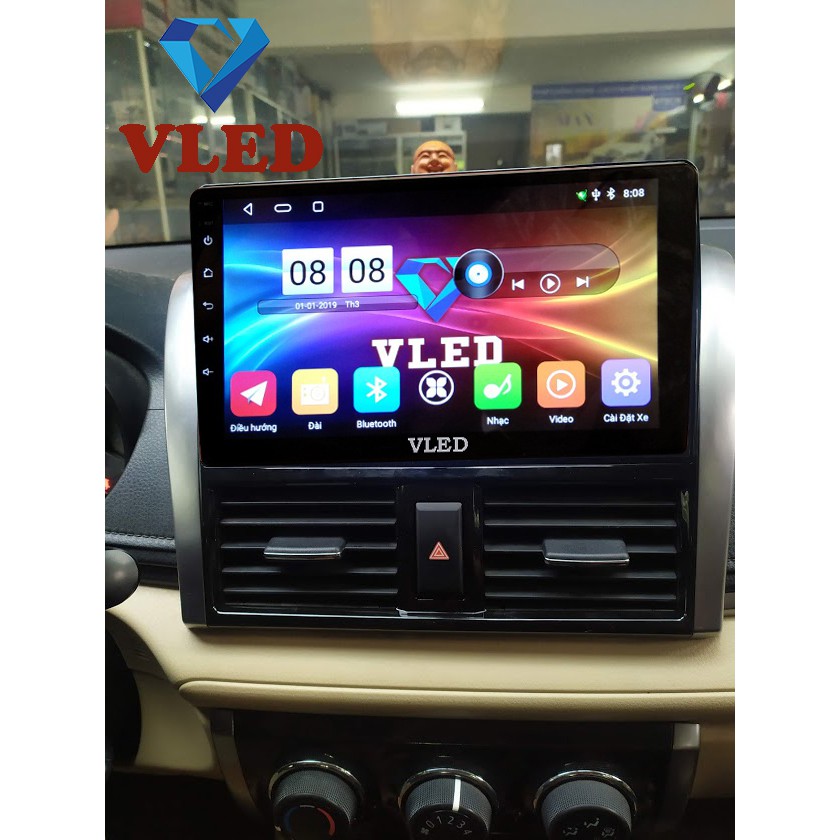 Bộ màn hình Android VLED V5 cho xe TOYOTA VIOS 2015, màn cảm ứng, lướt web, xem phim, nghe nhạc, chơi game trực tuyến