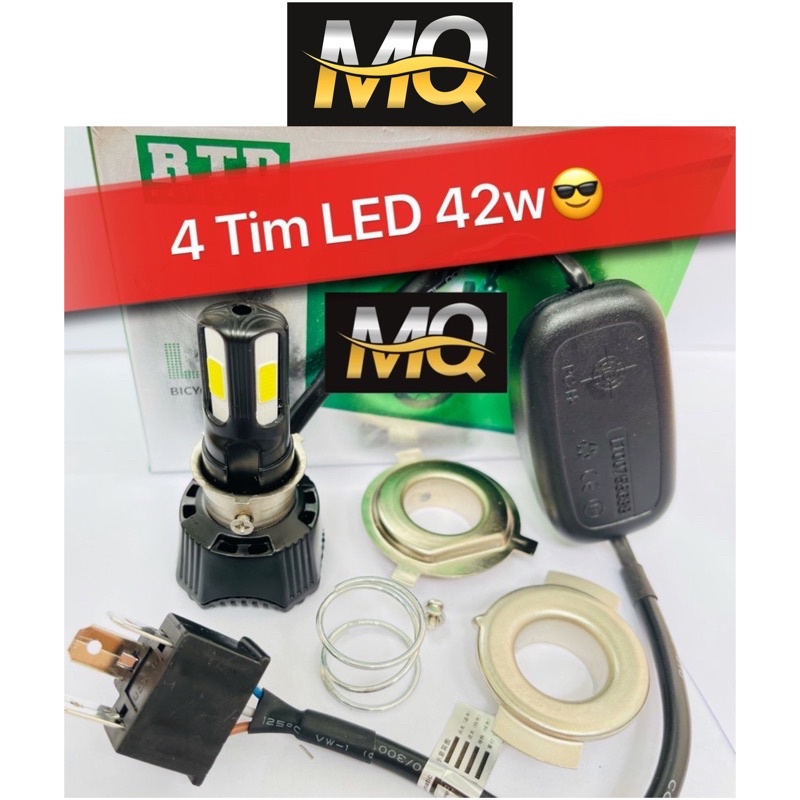 ĐÈN PHA LED C6 3 TIM LED H4 (GIÁ 1 BÓNG) M02H