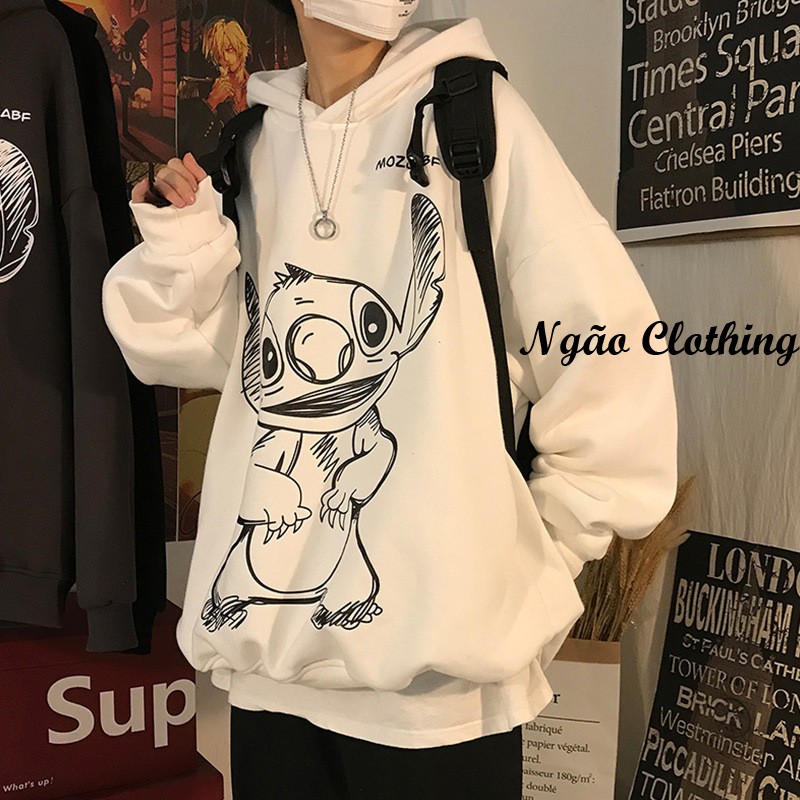 Áo Hoodie Unisex Form Rộng In Họa Tiết Hoạt Hình, Cá Tính, Chất Liệu Nỉ Cao Cấp – Ngão Clothing HDN05