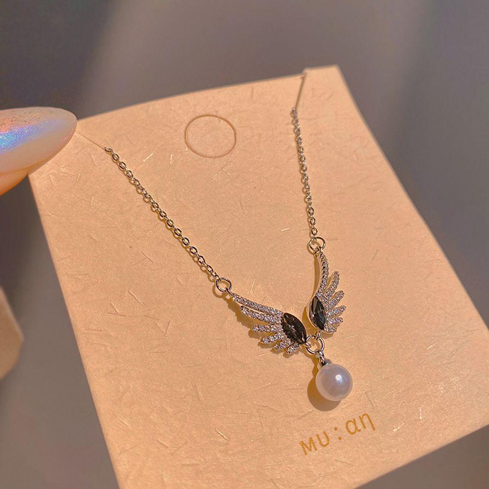 AROMA Dây Chuyền Mặt Đôi Cánh Thời Trang Hàn Quốc