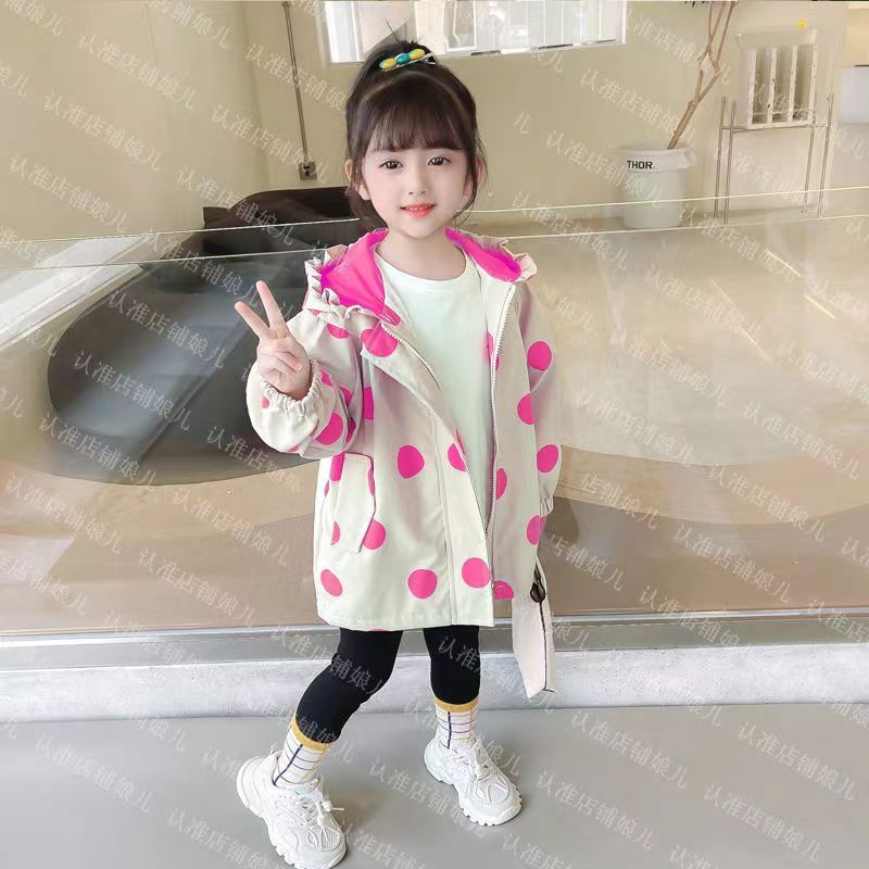 Áo Khoác Có Mũ Trùm Đầu Phong Cách Thời Trang Xuân Thu Dành Cho Bé Gái