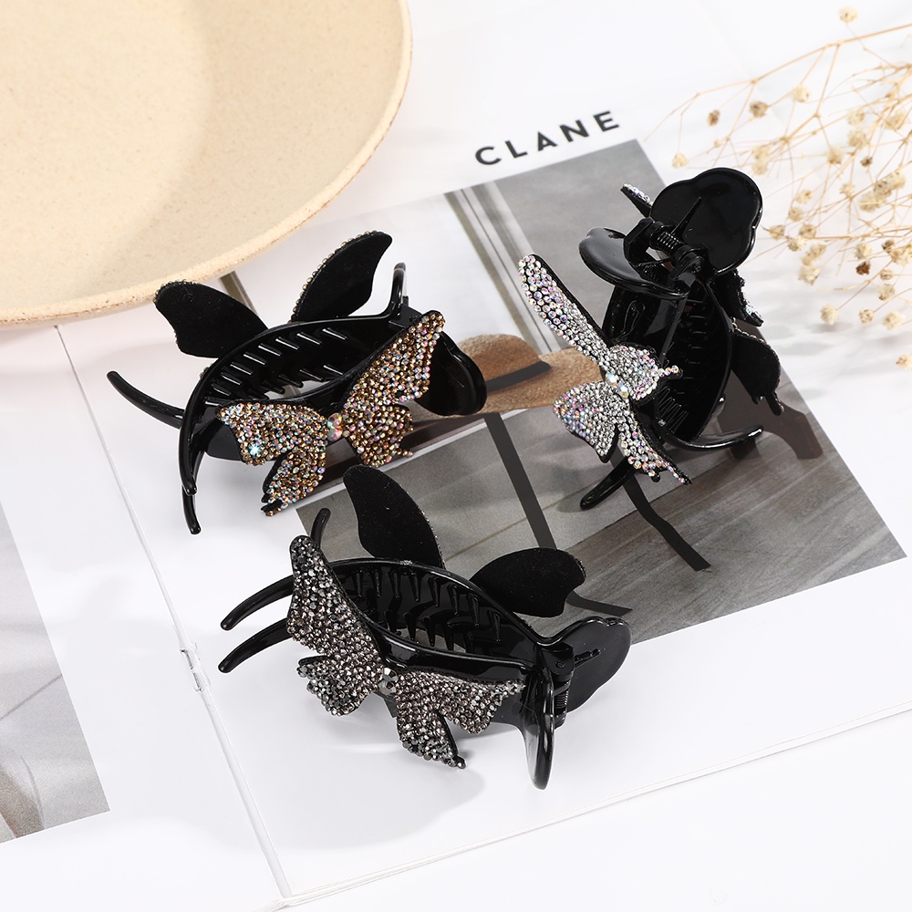 Haimeikang Kẹp tóchình bướm đính kim cương nhân tạo thời trang Hàn Quốc cho nữ