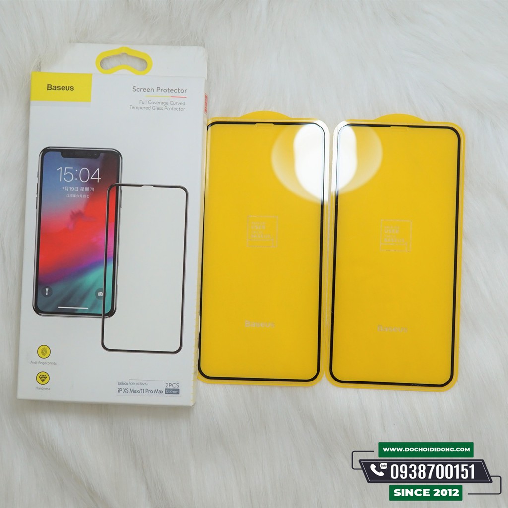 Dán Cường Lực Baseus Full Màn Hình Mỏng 0.3mm Cho IPhone