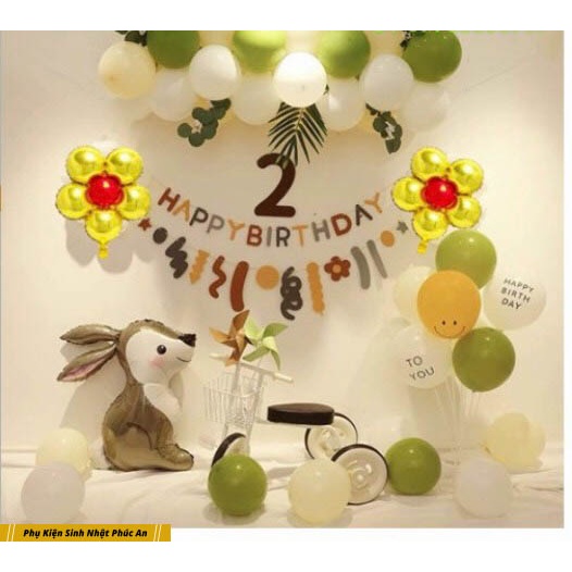 Dây chữ happy birthday vải nỉ hàn quốc trang trí sinh nhật HPBD