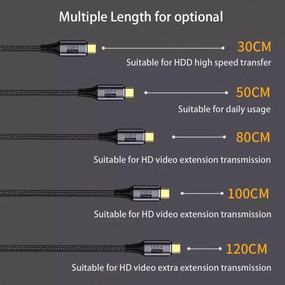 Dây Cáp Sạc Nhanh Loại C 8K @ 60Hz Thunder-bolt 3 / 4 40Gbps Dành Cho Máy Tính