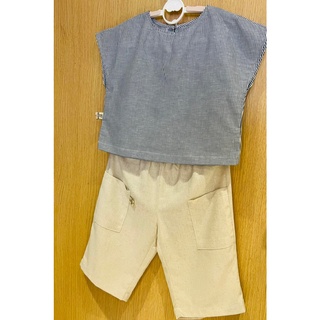 Bộ quần áo lửng linen Món Mon BL04