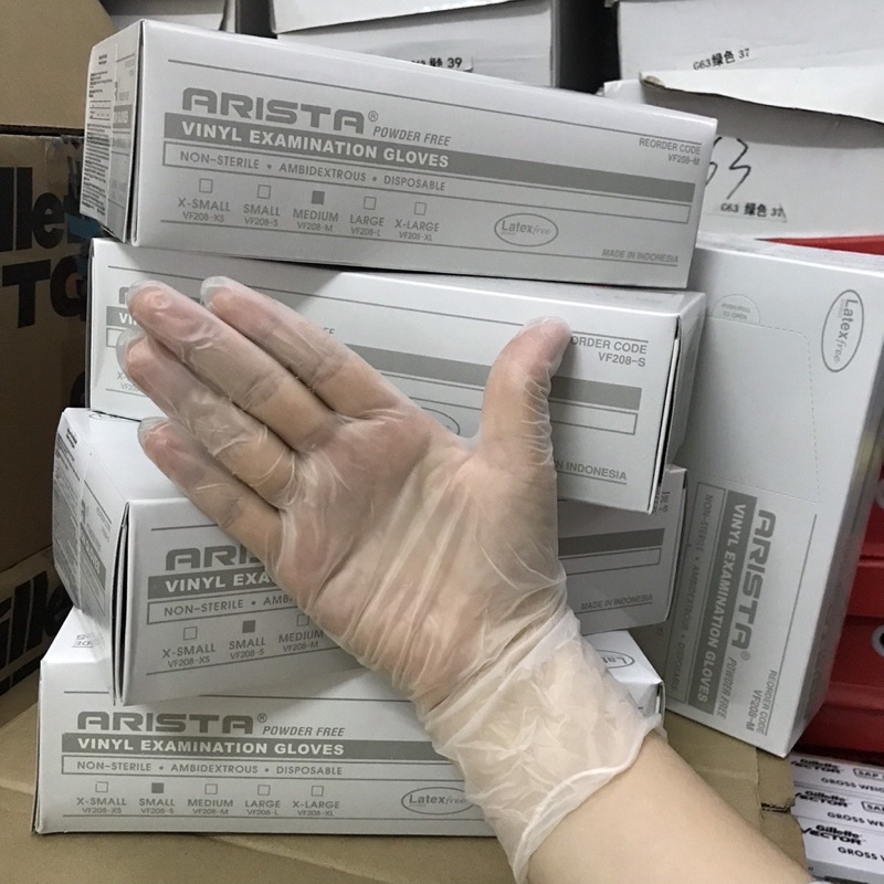 Găng tay trong không bột, găng tay y tế siêu dai. Hộp 100 cái