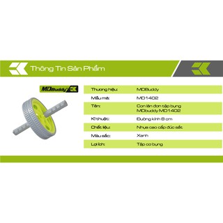 Con lăn đơn tập bụng MDBuddy MD1402
