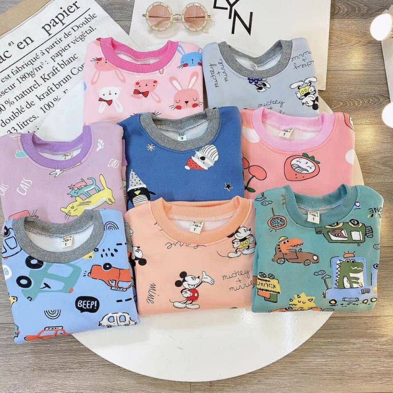 Hàng loại 1 Áo nỉ bông cho bé trai bé gái