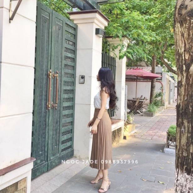 🍀 10.10 10.10 😍 🌸 🍀 9.9 Chân váy Stradivarius màu nude mẫu hot 2019(Pleated Skirt) .. Đẹp . . Đẹp . .