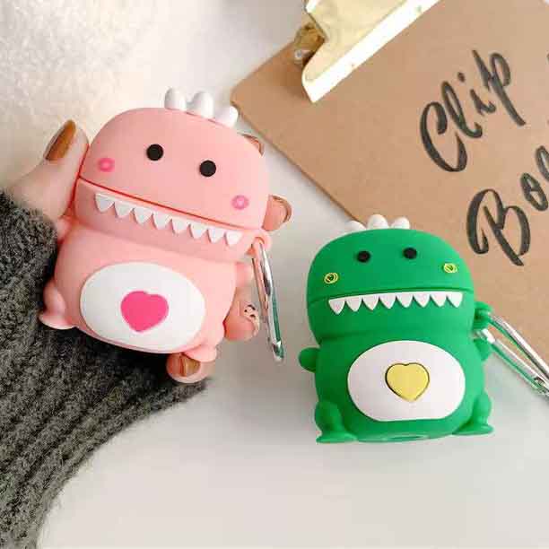 Vỏ Bọc Silicone Bảo Vệ Hộp Đựng Tai Nghe Airpod 1 / 2 / 3 / pro Hình Khủng Long Dễ Thương