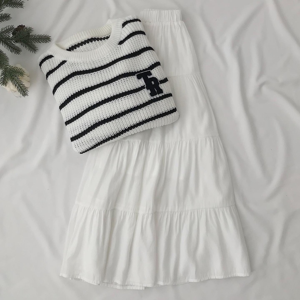 Chân Váy Nữ Dài Qua Gối JEMCLOSET Style Hàn Dáng Chữ A Chất Voan Lụa 2 Lớp Mềm Mịn Mio 3360