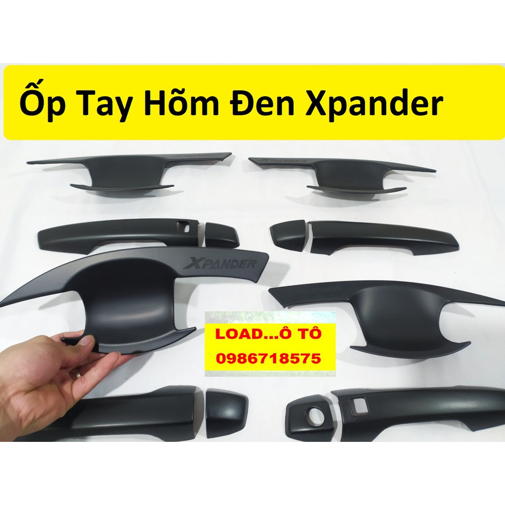 Ốp tay nắm và hõm cửa Xpander 2018, 2019,2020 Đen bản AT Số tự động có nút từ ở tay nắm