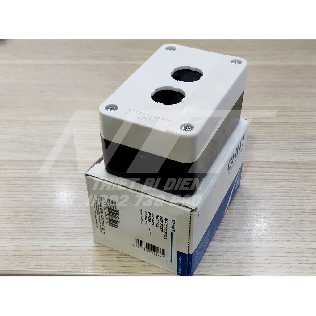 Hộp nút nhấn 2 lỗ phi 22 NP2-B02 Chint