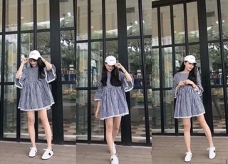 Đầm babydoll caro