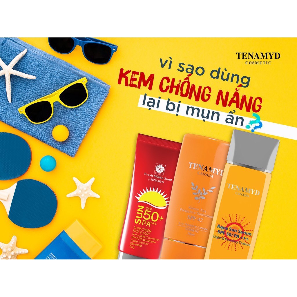 (CHÍNH HÃNG) Kem Chống Nắng, Dưỡng Trắng Da Tenamyd Fresh White Sand Sunscreen SPF 50+/PA+++ - 50g